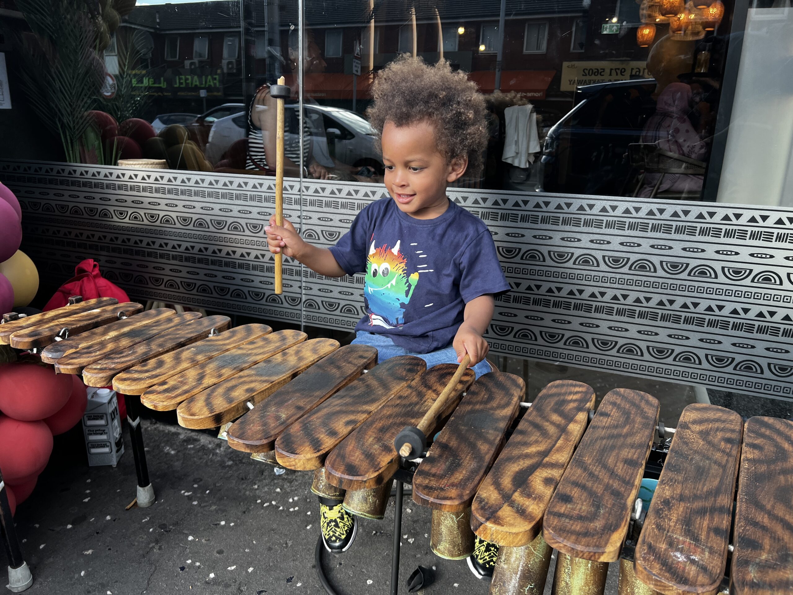 Juan on marimba